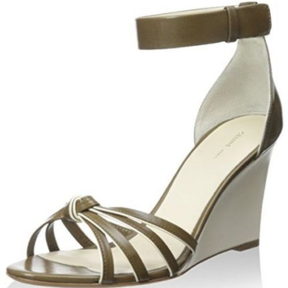 Celine Women's Green/Cream Wedge Sandals - Picture 1 of 5